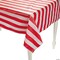 40" x 100 Ft. Red & White Striped Disposable Plastic Tablecloth Roll